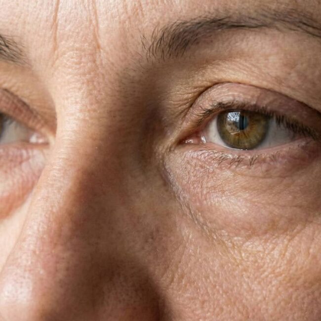 Bolsas en los ojos primer plano