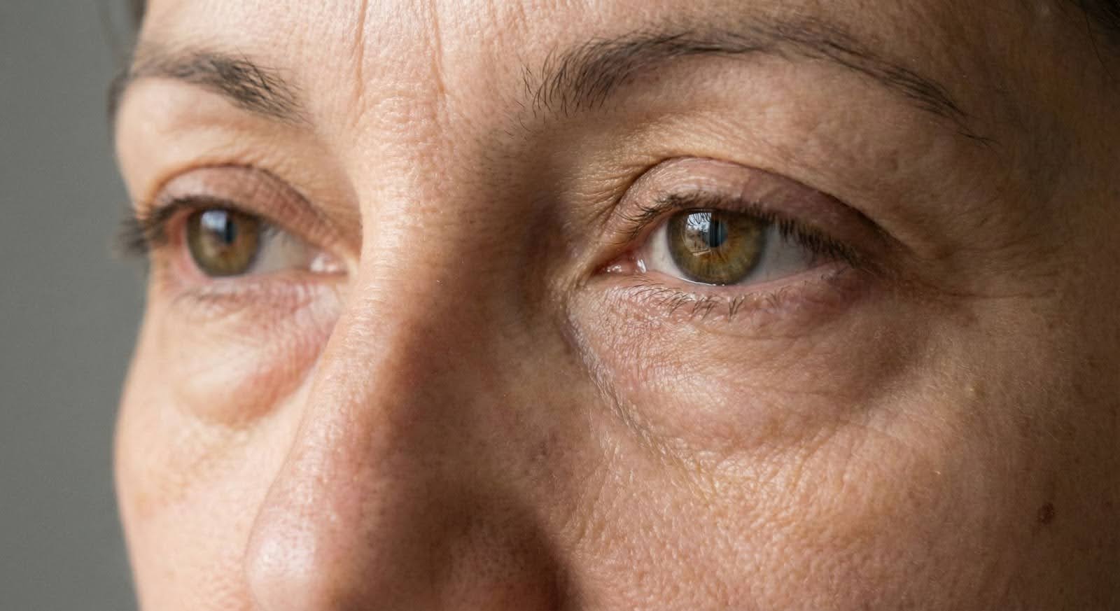 Bolsas en los ojos primer plano