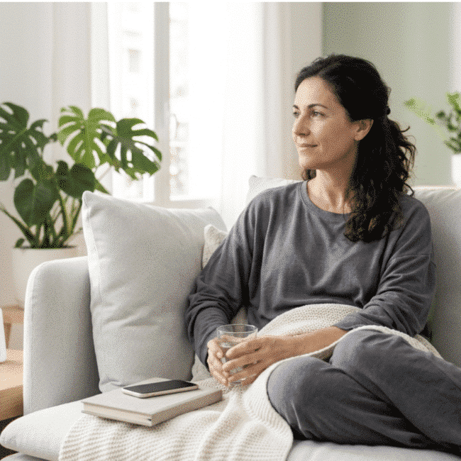 Mujer recuperándose después de un mommy-makeover