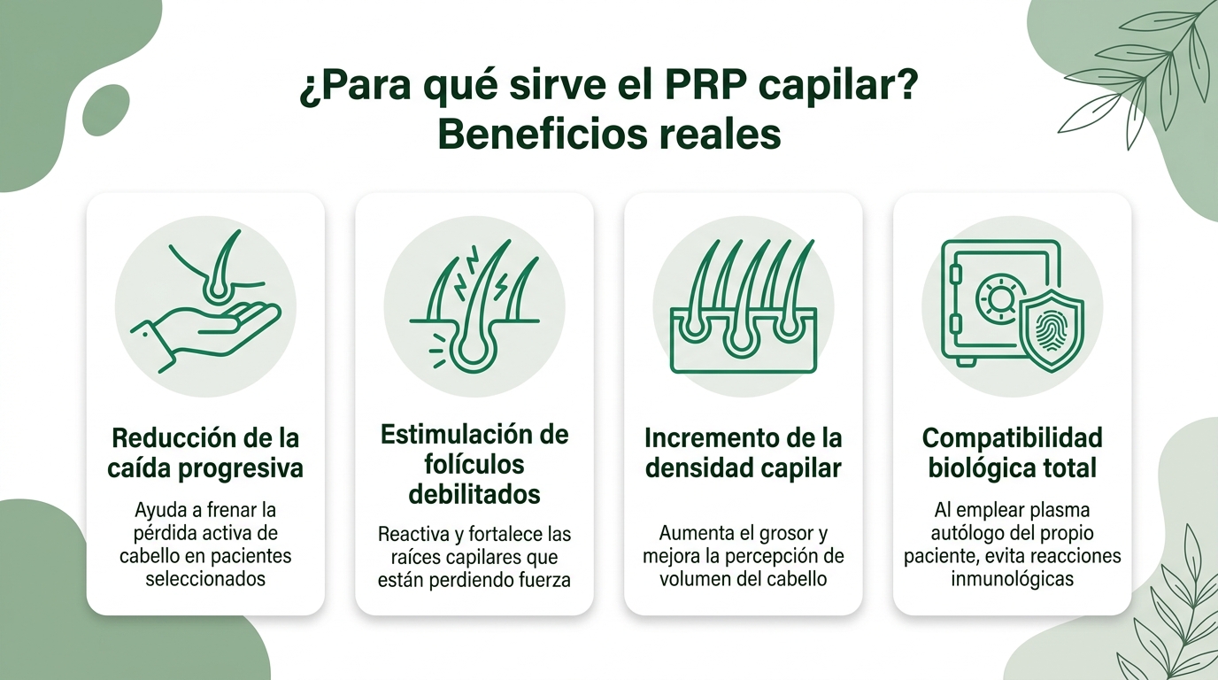 Infografía sobre ¿Qué es el plasma rico en plaquetas (PRP) para el pelo?
