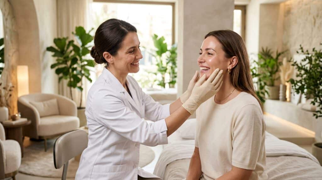 Valoración de la piel antes de un tratamiento skinbooster en Clínica Cíplex (Badajoz)
