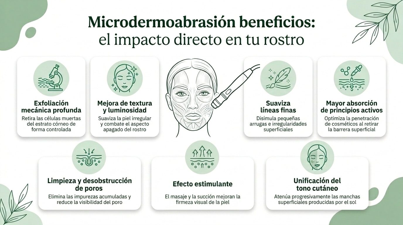 Infografía sobre qué es la microdermoabrasión y cómo funciona