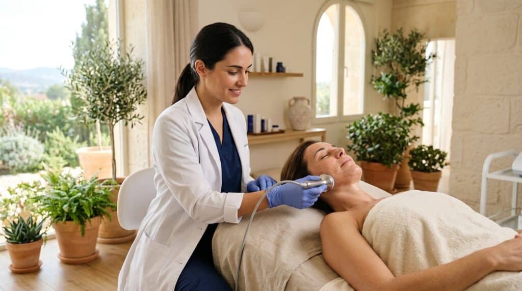 Sesión de radiofrecuencia facial en Clínica Cíplex Badajoz